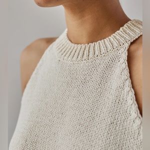 Cordera Cotton Halter Opening Top, Natural